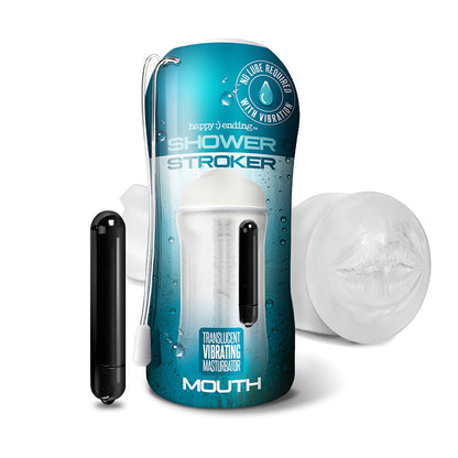 GLOBAL NOVELTIES - HAPPY ENDING VIBRATING, SELF-LUBRICATING SHOWER STROKER - MOUTH