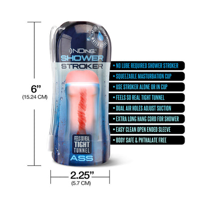 GLOBAL NOVELTIES - HAPPY ENDING SELF-LUBRICATING SHOWER STROKER - ASS