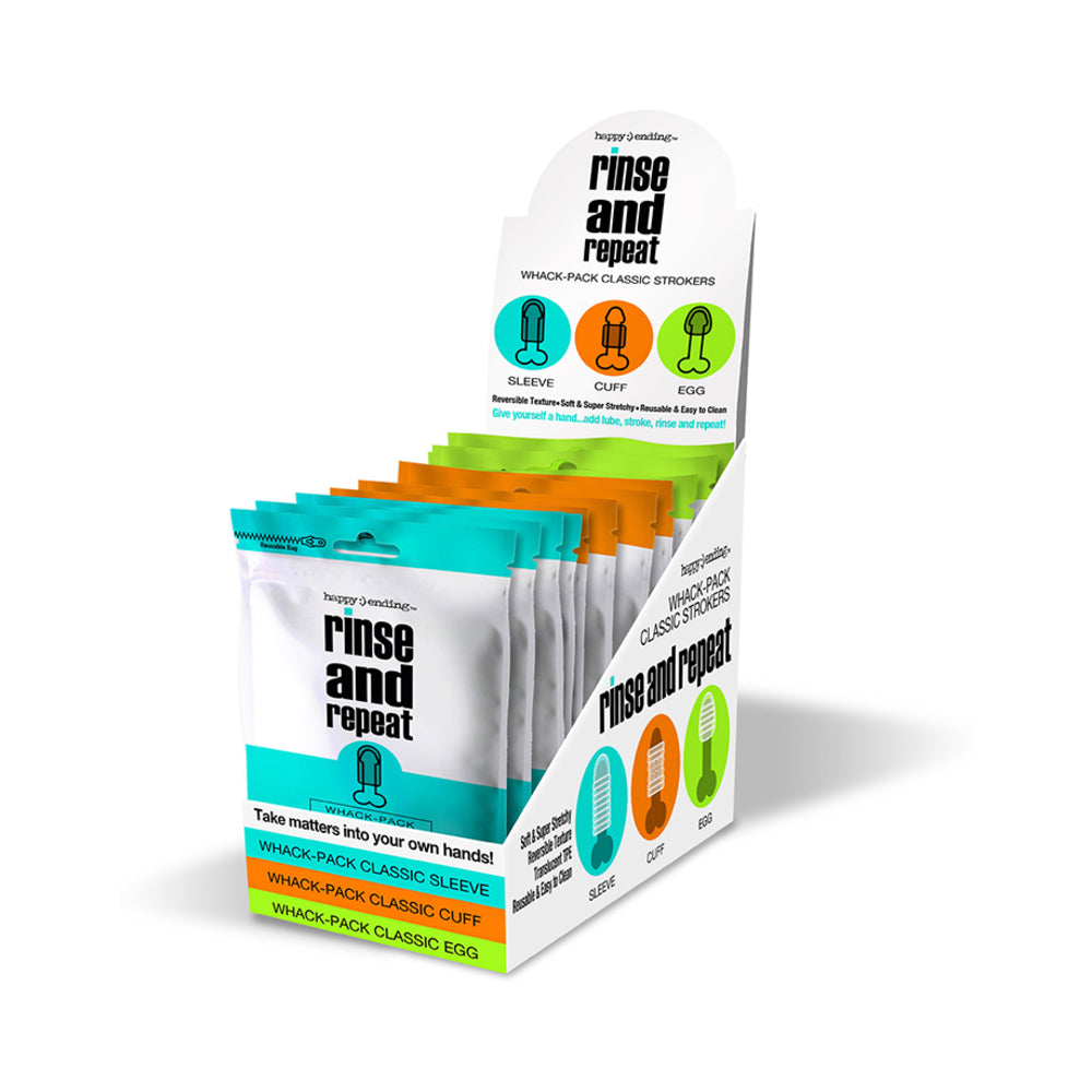 GLOBAL NOVELTIES - HAPPY ENDING RINSE AND REPEAT WHACK PACK - 12-PIECE ASSORTED P.O.P.