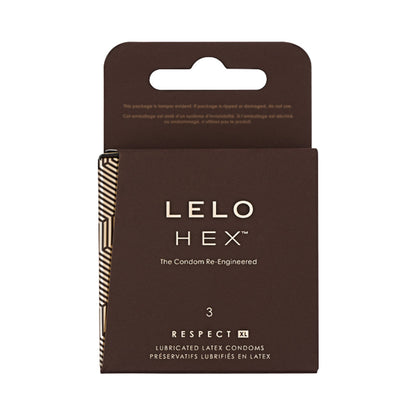 LELO HEX RESPECT XL LUBRICATED LATEX CONDOMS 3-PACK