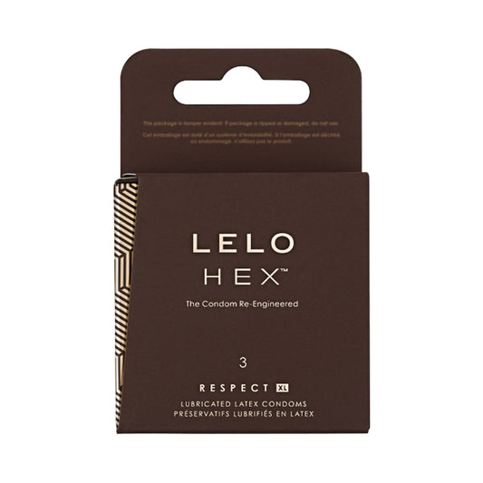 LELO - HEX RESPECT XL LUBRICATED LATEX CONDOMS 3-PACK