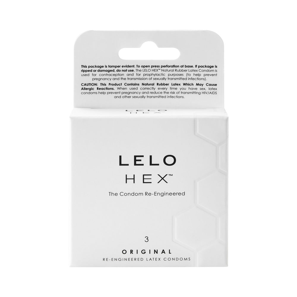 LELO HEX ORIGINAL LUBRICATED LATEX CONDOMS 3-PACK