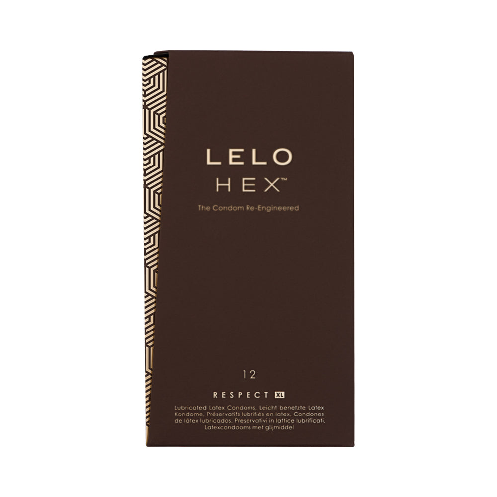 LELO HEX RESPECT XL LUBRICATED LATEX CONDOMS 12-PACK