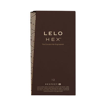 LELO HEX RESPECT XL LUBRICATED LATEX CONDOMS 12-PACK