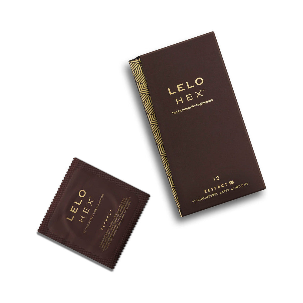 LELO HEX RESPECT XL LUBRICATED LATEX CONDOMS 12-PACK