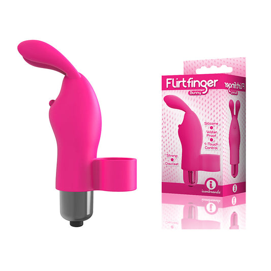 ICON BRANDS - THE 9''S FLIRT FINGER BUNNY FINGER VIBRATOR PINK