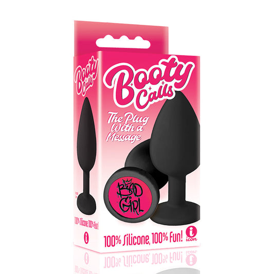 ICON BRANDS - THE 9''S BOOTY CALLS SILICONE BUTT PLUG BLACK BAD GIRL