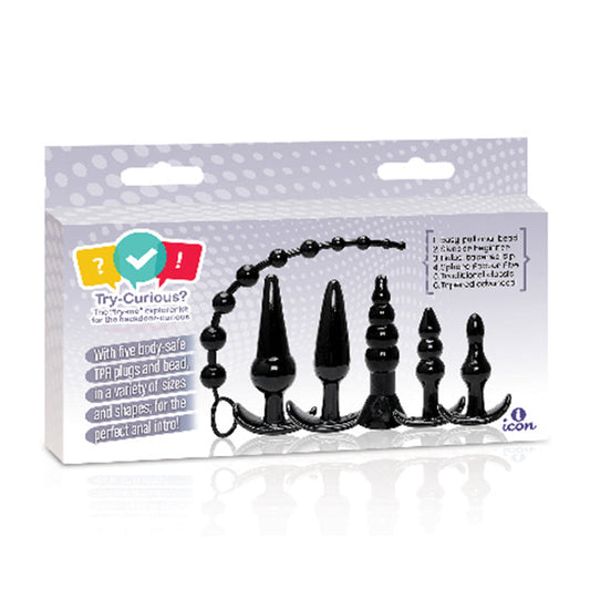 ICON BRANDS - TRY-CURIOUS ANAL PLUG KIT BLACK