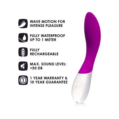 LELO MONA WAVE RECHARGEABLE G-SPOT VIBRATOR DEEP ROSE