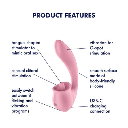 SATISFYER - TONGUE GENIUS - PINK
