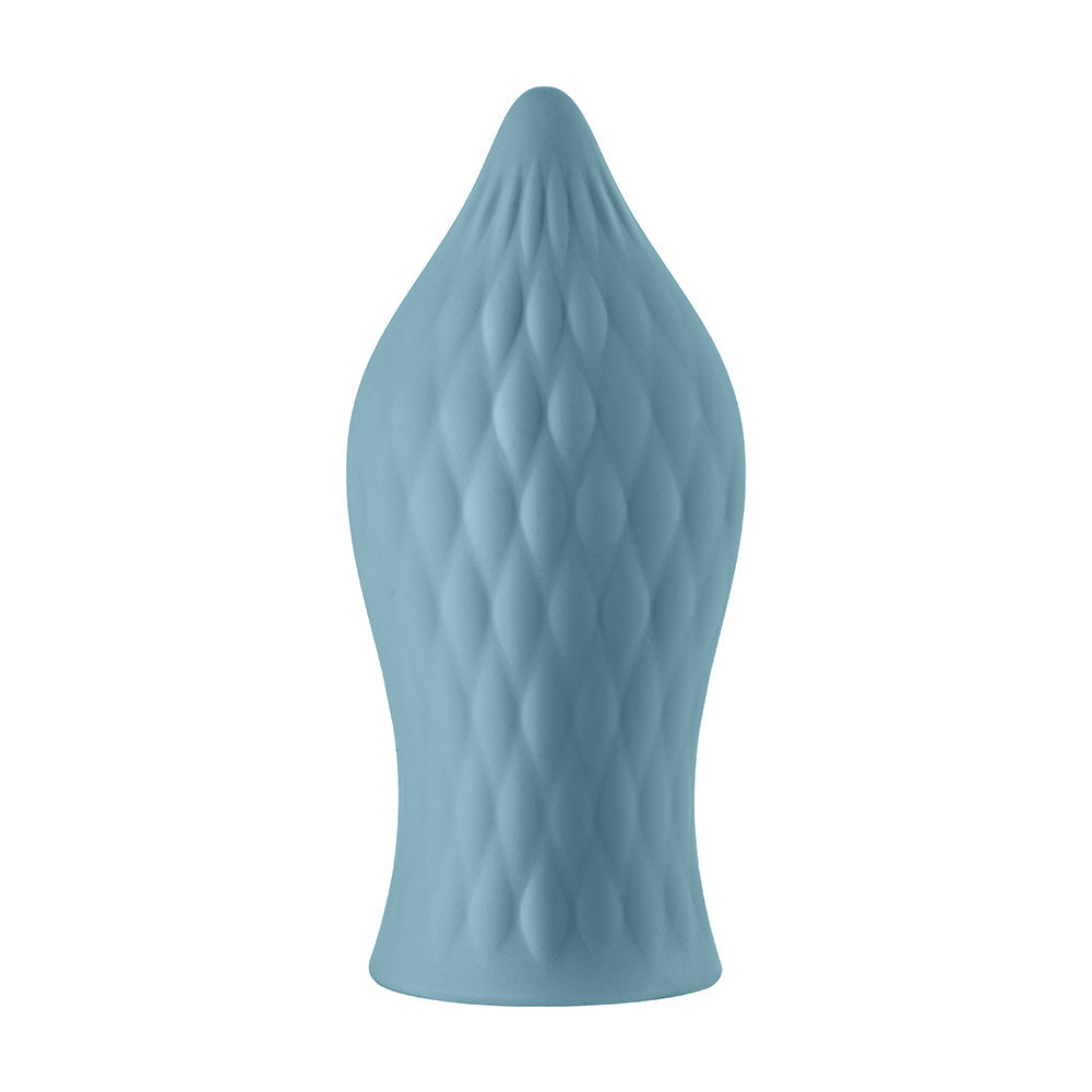 FEMMEFUNN - VERSA T FUNDA DE BALA DE SILICONA TEXTURIZADA CON LENGUA AZUL CLARO