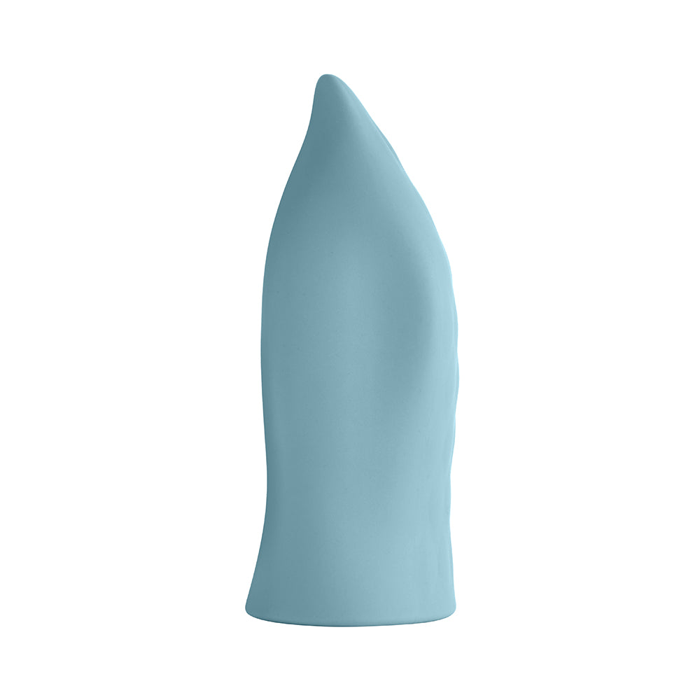 FEMMEFUNN VERSA T SLEEVE TEXTURED SILICONE TONGUE-SHAPED BULLET SHEATH LIGHT BLUE