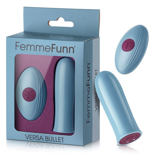 FEMMEFUNN - VERSA BULLET RECHARGEABLE REMOTE-CONTROLLED VIBRATOR LIGHT BLUE