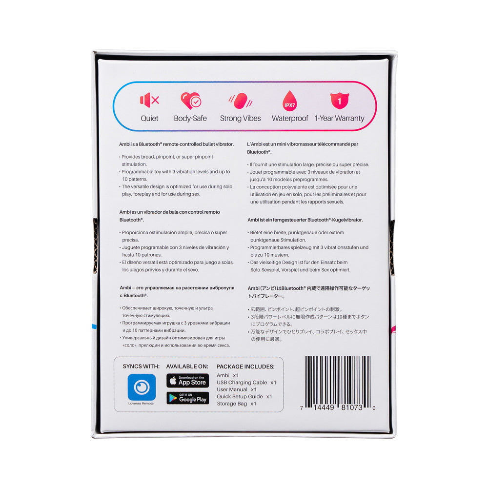 LOVENSE - VIBRADOR BALA PROGRAMABLE BLUETOOTH AMBI
