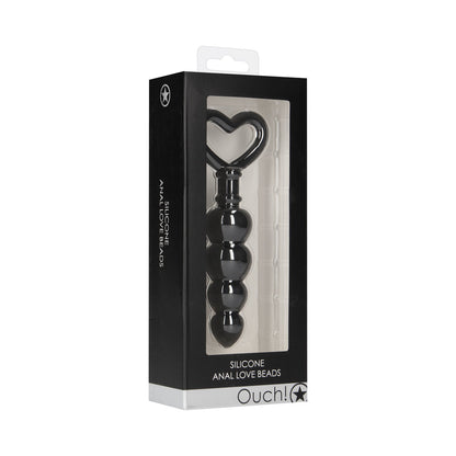 OUCH! SILICONE ANAL LOVE BEADS BLACK