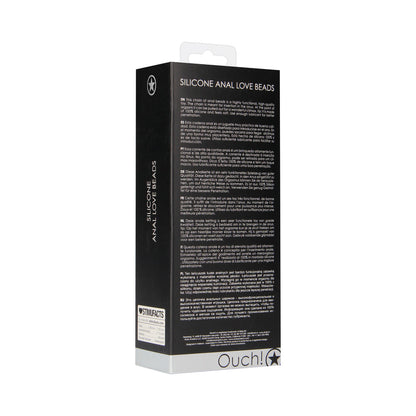 OUCH! SILICONE ANAL LOVE BEADS BLACK
