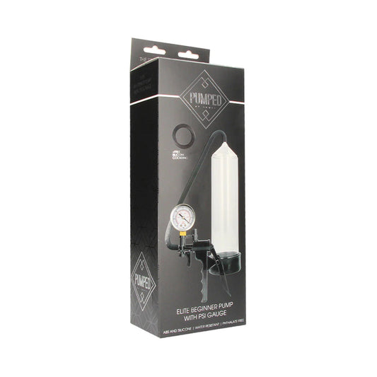 PUMPED ELITE BEGINNER PUMP WITH PSI GAUGE CLEAR