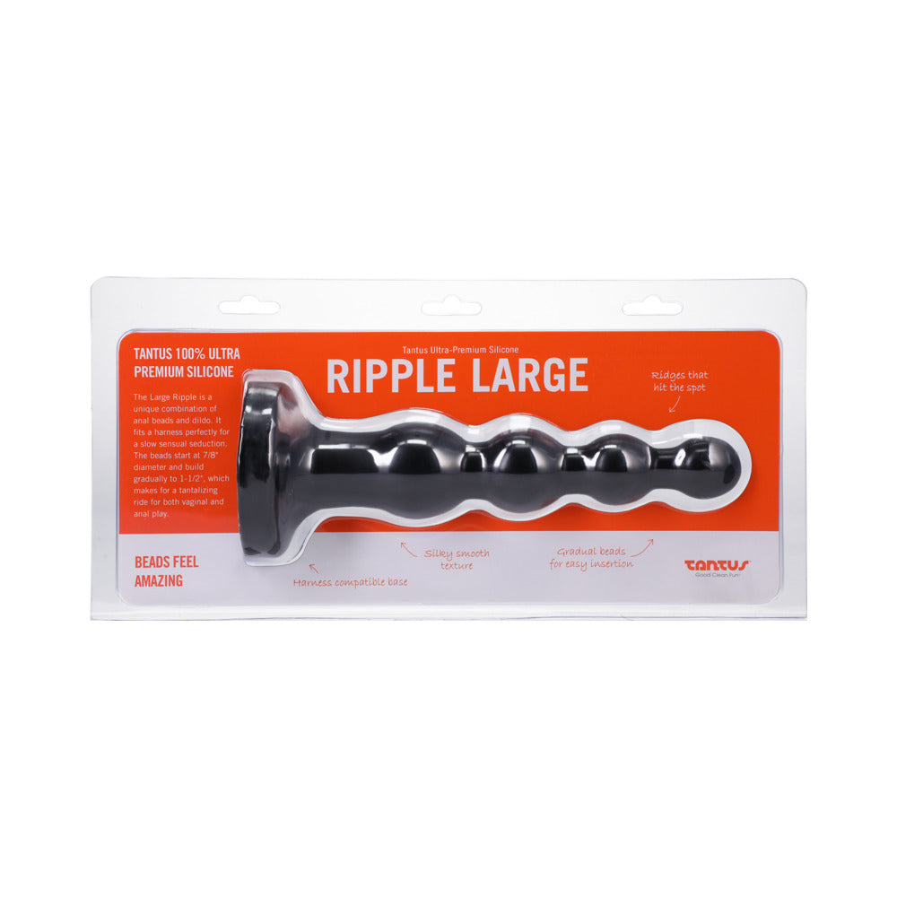 TANTUS - RIPPLE LARGE BEADED ANAL PLUG ONYX