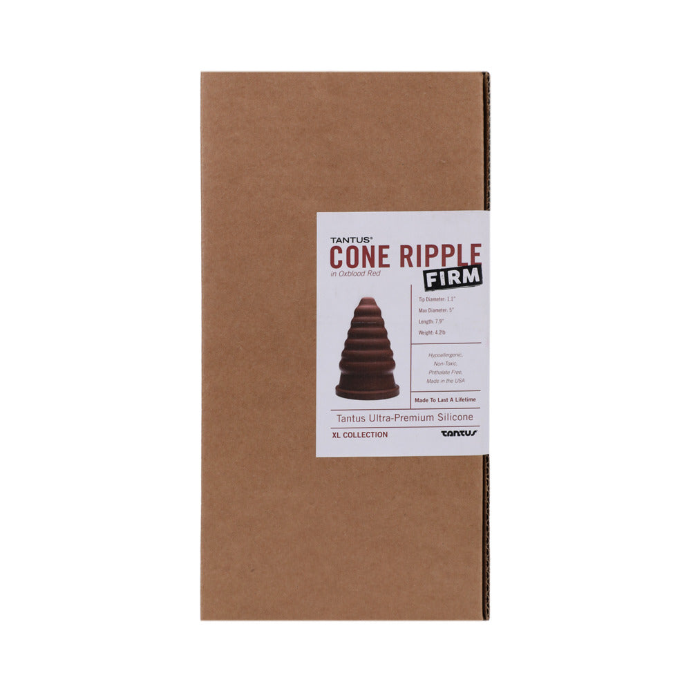 TANTUS - CONE RIPPLE FIRM DILDO GARNET (BOX)