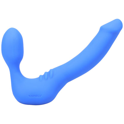 TANTUS STRAPLESS SLIM VIBRATING STRAP-ON DILDO AZURE