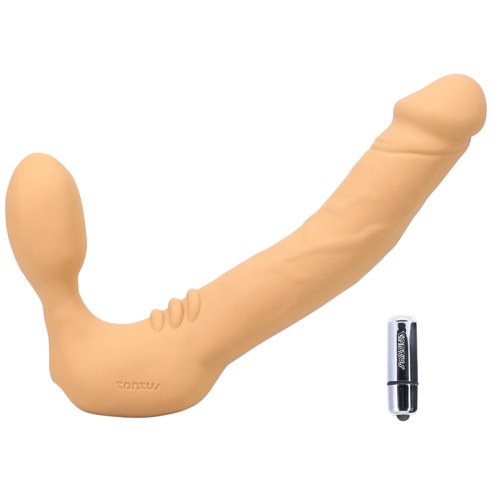TANTUS REAL STRAPLESS VIBRATING STRAP-ON DILDO HONEY
