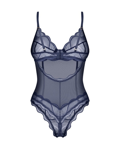 OBSESSIVE - NIGHTLY BLUE CROTCHLESS TEDDY XS/S