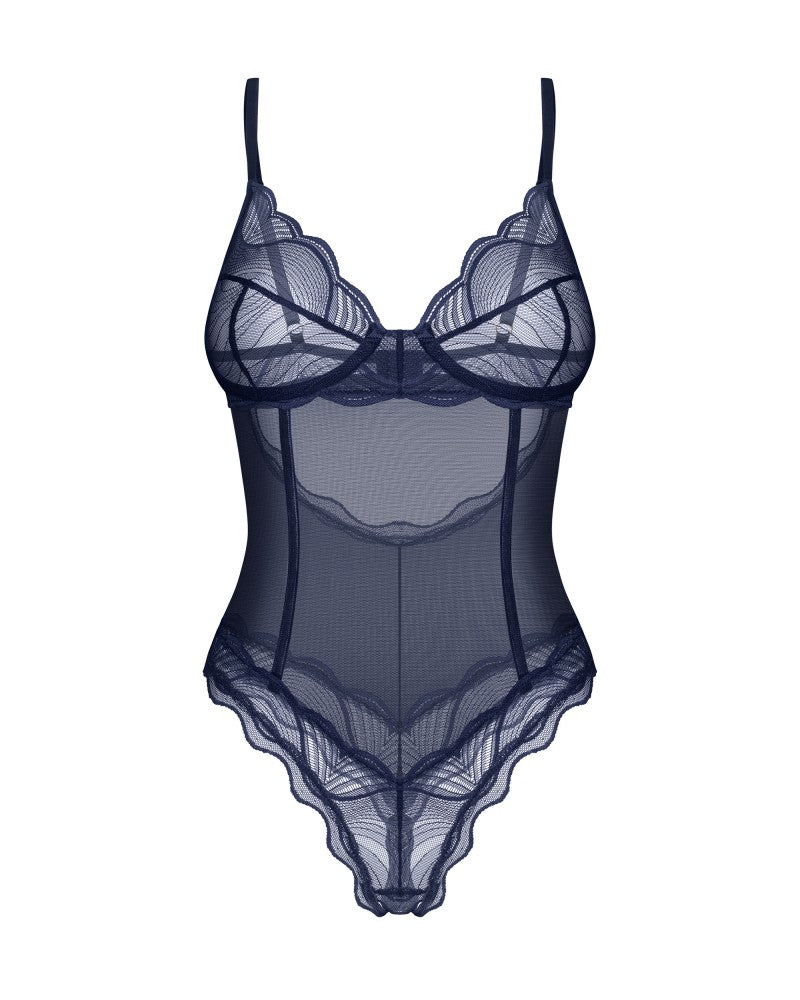 OBSESSIVE - NIGHTLY BLUE CROTCHLESS TEDDY XS/S
