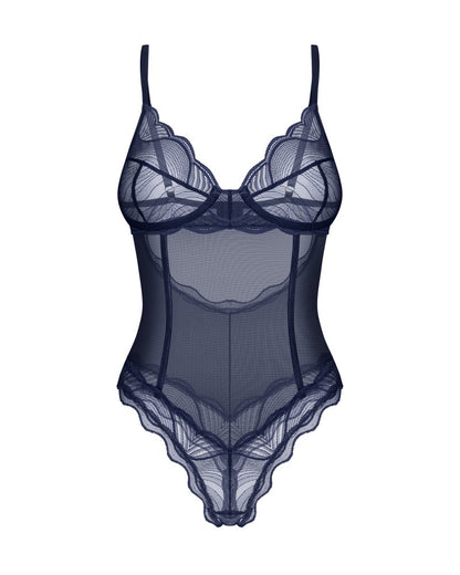OBSESSIVE - NIGHTLY BLUE CROTCHLESS TEDDY XS/S