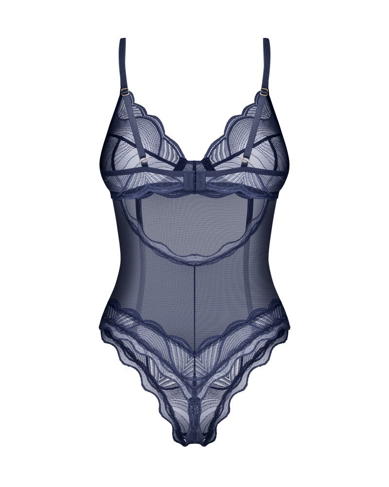 OBSESSIVE - NIGHTLY BLUE CROTCHLESS TEDDY M/L