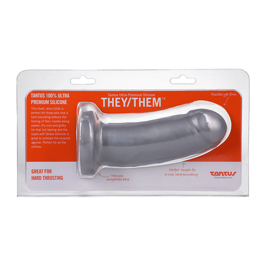 TANTUS - THEY/THEM SUPER SOFT DILDO SILVER