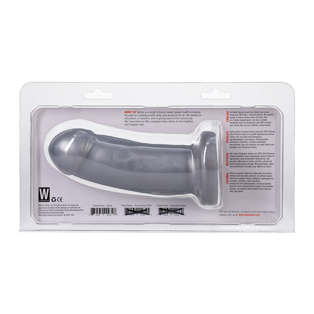TANTUS - THEY/THEM SUPER SOFT DILDO SILVER