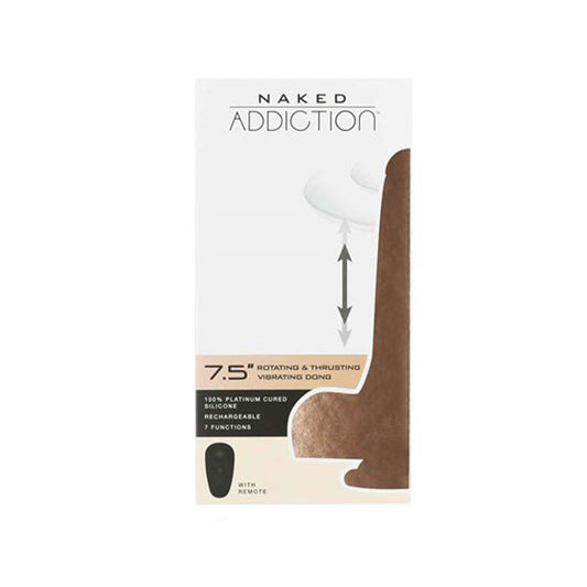 BMS - NAKED ADDICTION THE FREAK 7.5 IN. ROTATING & THRUSTING VIBRATING DILDO BEIGE
