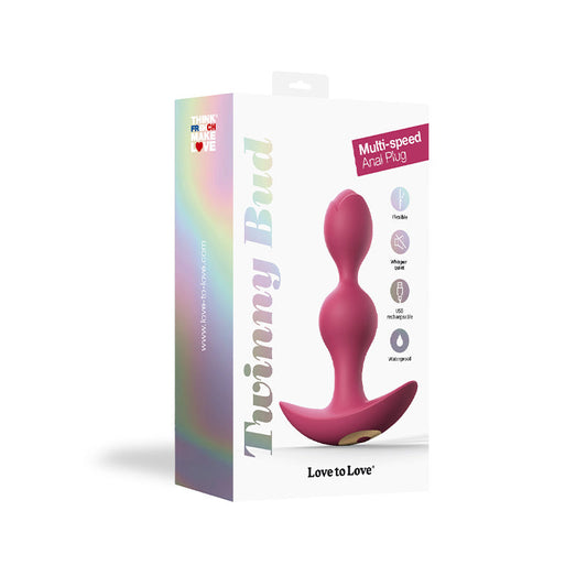 LOVELY PLANET - LOVE TO LOVE TWINNY BUD RECHARGEABLE SILICONE MULTI SPEED VIBRATING ANAL PLUG
