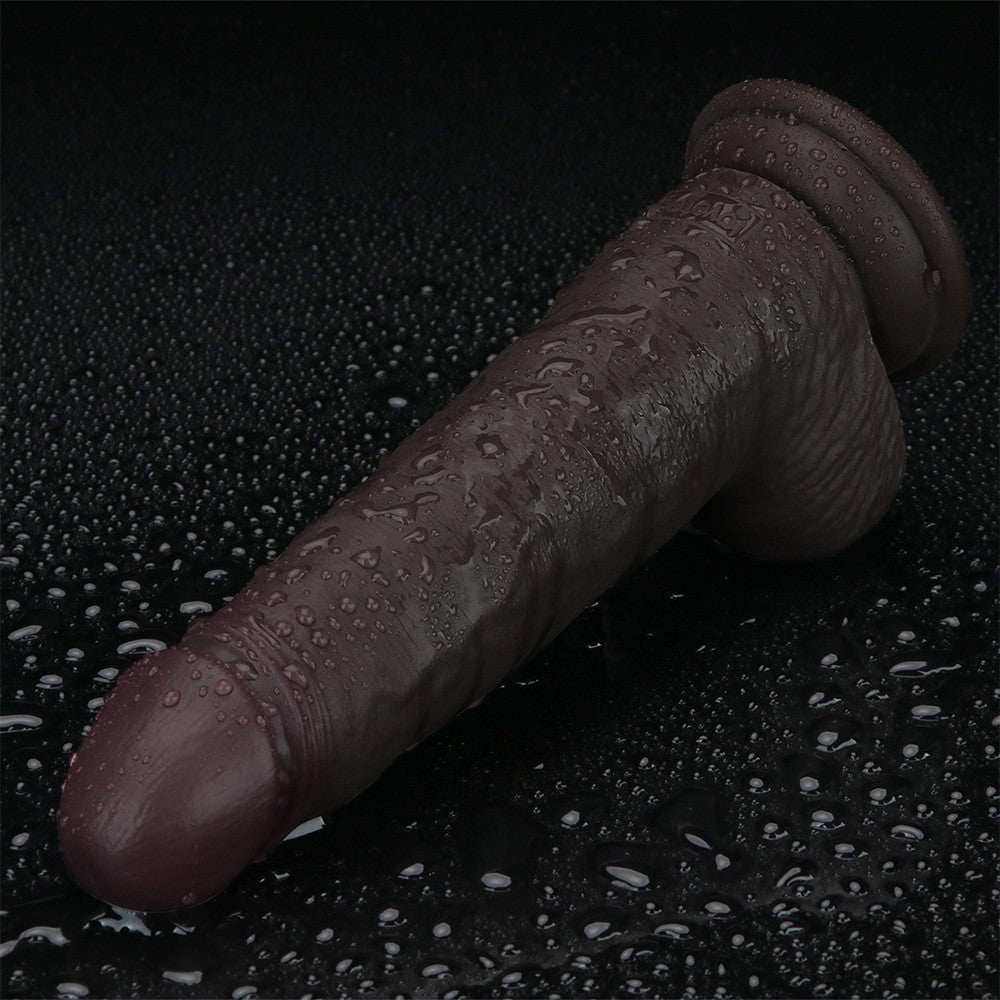 LOVETOY - 8.5'' SLIDING SKIN PRO II DUAL LAYER SILICONE DONG (BLACK)