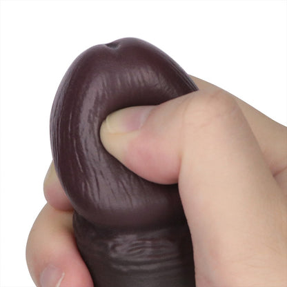 LOVETOY - 8'' SLIDING SKIN PRO II DUAL LAYER SILICONE DONG (BLACK)