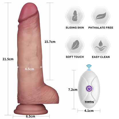 LOVETOY - 8.5" VIBRATING SLIDING SKIN PRO II SILICONE DONG