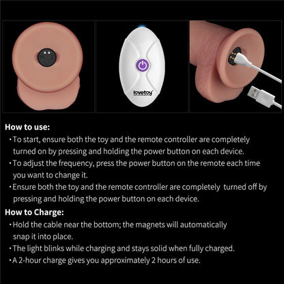 LOVETOY - 8.5" VIBRATING SLIDING SKIN PRO II SILICONE DONG