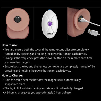 LOVETOY - 8" VIBRATING SLIDING SKIN PRO II SILICONE DONG