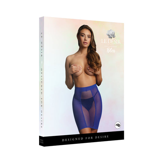LE DESIR BLISS HIGH-WAIST FISHNET SKIRT BLUE O/S