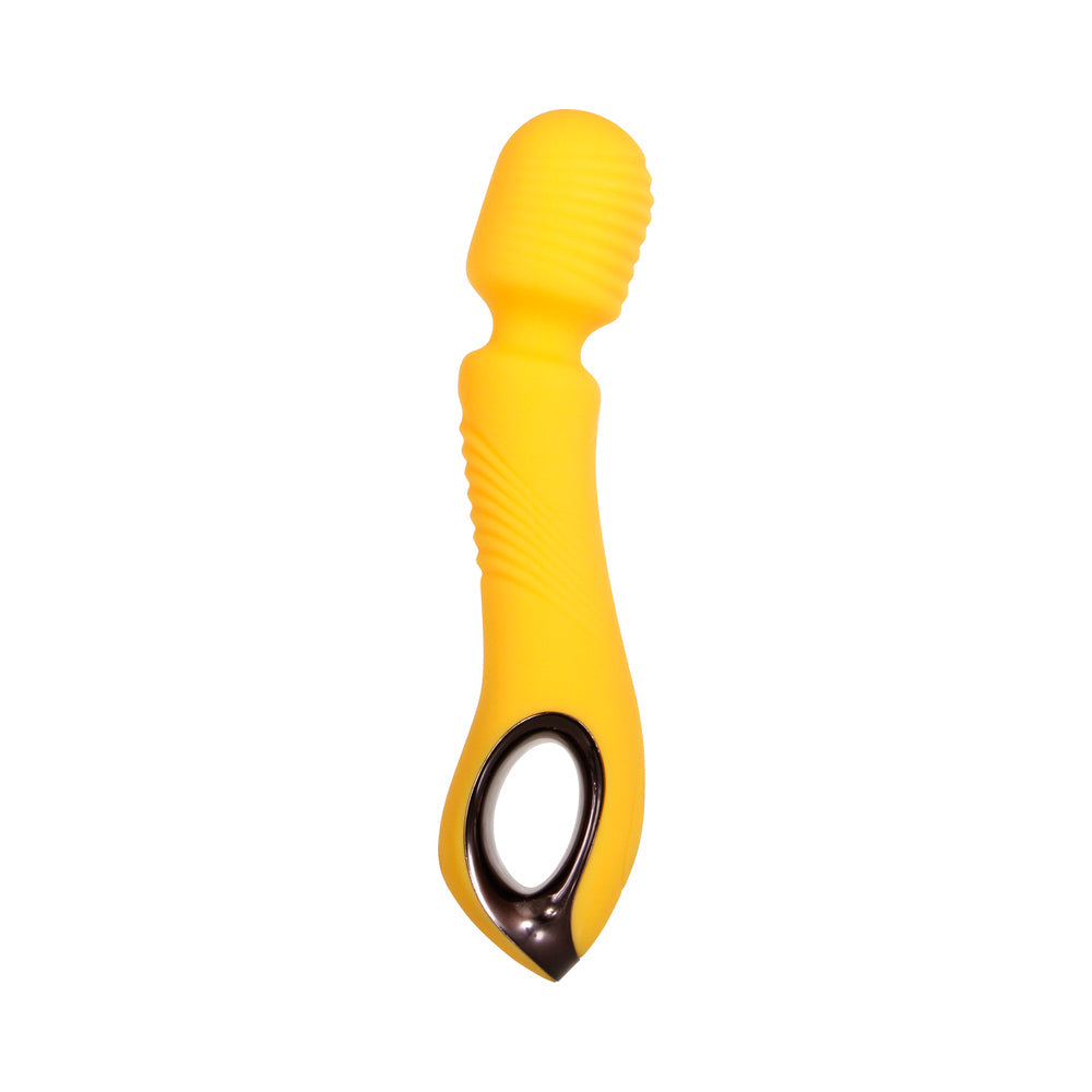 EVOLVED BUTTERCUP RECHARGEABLE SILICONE WAND VIBRATOR YELLOW