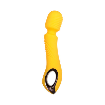 EVOLVED BUTTERCUP RECHARGEABLE SILICONE WAND VIBRATOR YELLOW