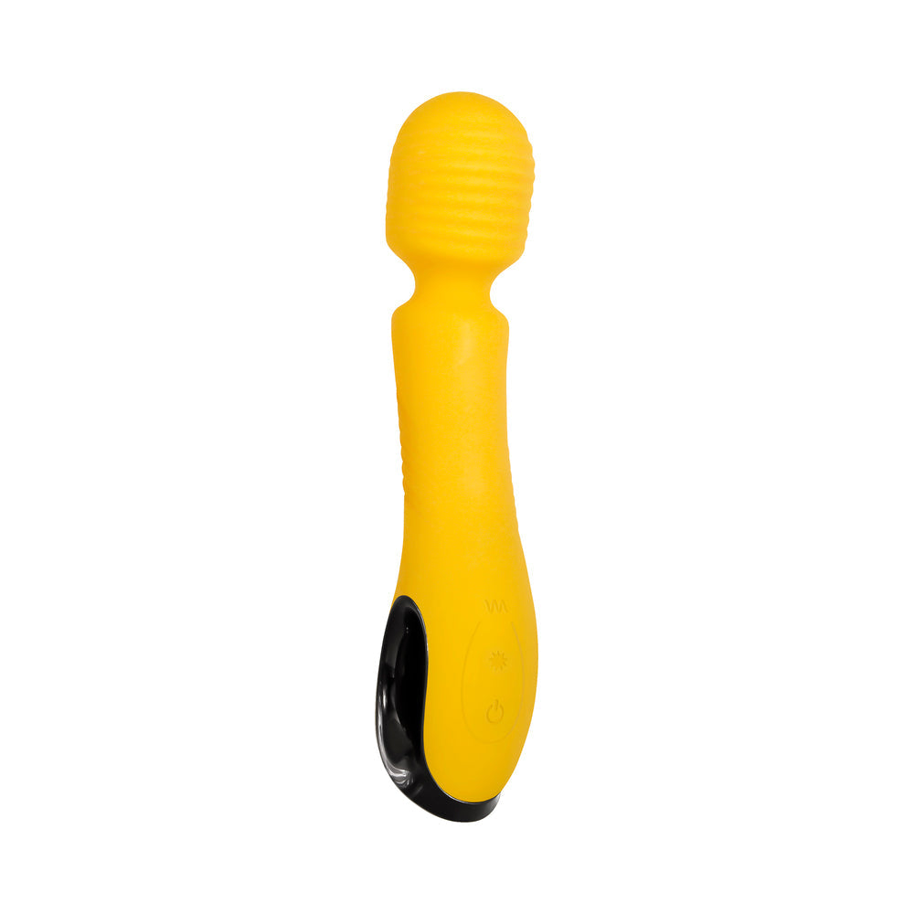 EVOLVED BUTTERCUP RECHARGEABLE SILICONE WAND VIBRATOR YELLOW
