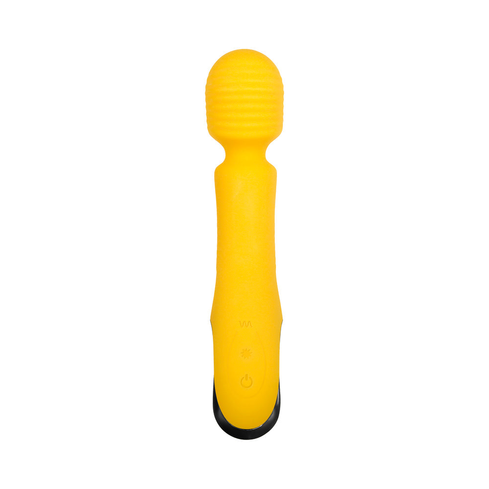 EVOLVED BUTTERCUP RECHARGEABLE SILICONE WAND VIBRATOR YELLOW