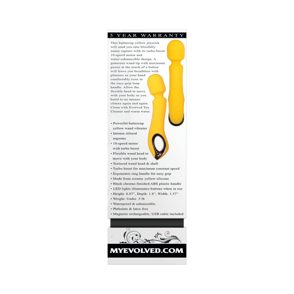 EVOLVED - BUTTERCUP RECHARGEABLE SILICONE WAND VIBRATOR YELLOW