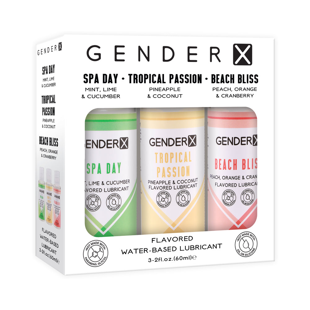 GENDER X - LUBRICANTE CON SABOR PACK DE 3 TAMAÑO VIAJE