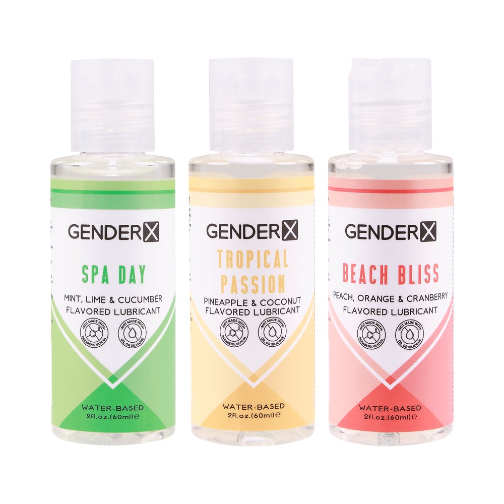 GENDER X - LUBRICANTE CON SABOR PACK DE 3 TAMAÑO VIAJE