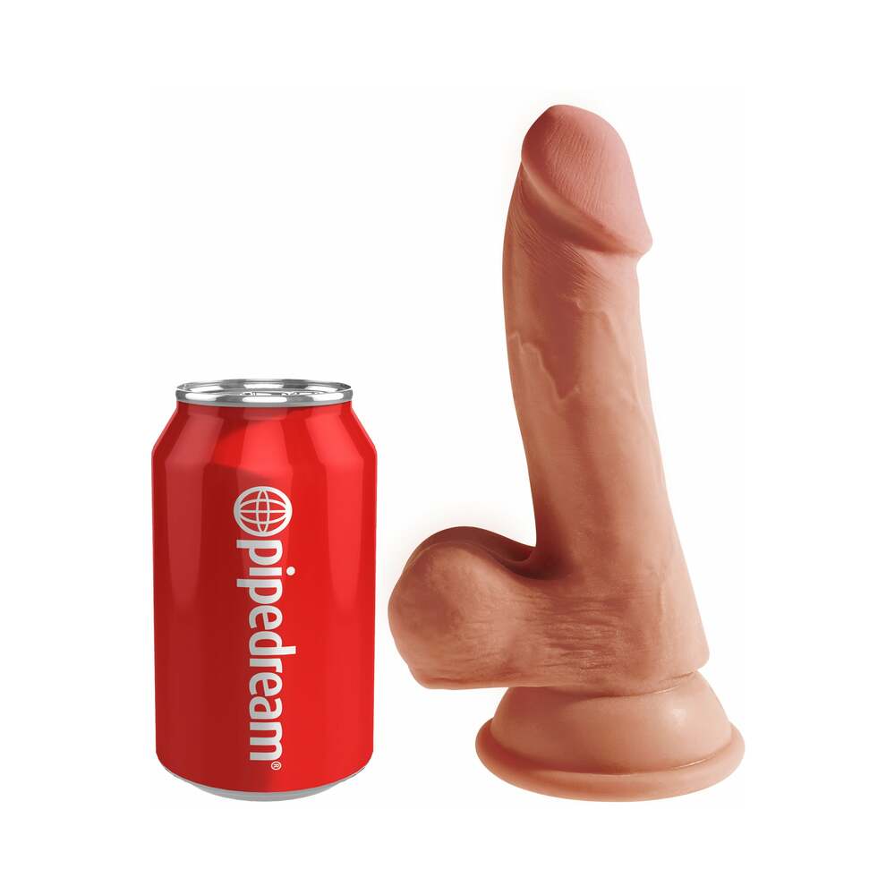 PIPEDREAM - KING COCK PLUS 6.5 IN. TRIPLE DENSITY COCK WITH BALLS REALISTIC SUCTION CUP DILDO TAN