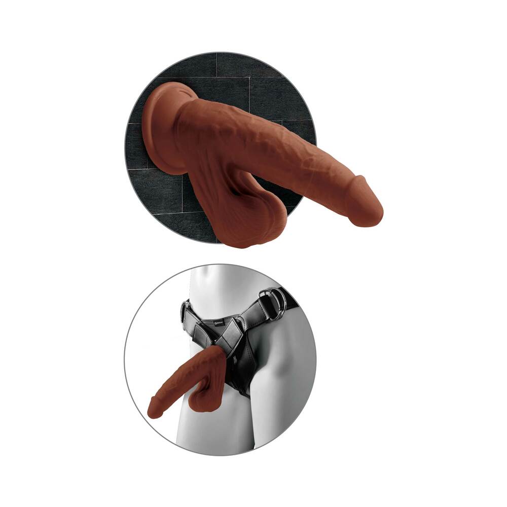 KING COCK - PLUS 3D DILDO SWINGING BALLS 24.5 CM LIGHT SKIN