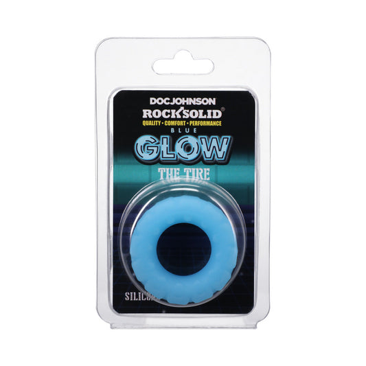 ROCK SOLID SILA-FLEX GLOW-IN-THE-DARK THE TIRE C-RING BLUE
