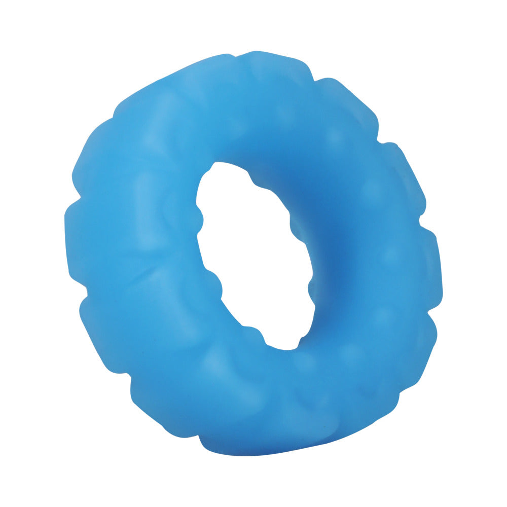 ROCK SOLID SILA-FLEX GLOW-IN-THE-DARK THE TIRE C-RING BLUE
